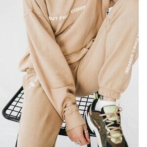 Alfred Coffee Iced Vanilla Latte But First Coffee Sweatpants Medium